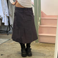 Grey cargo midi skirt