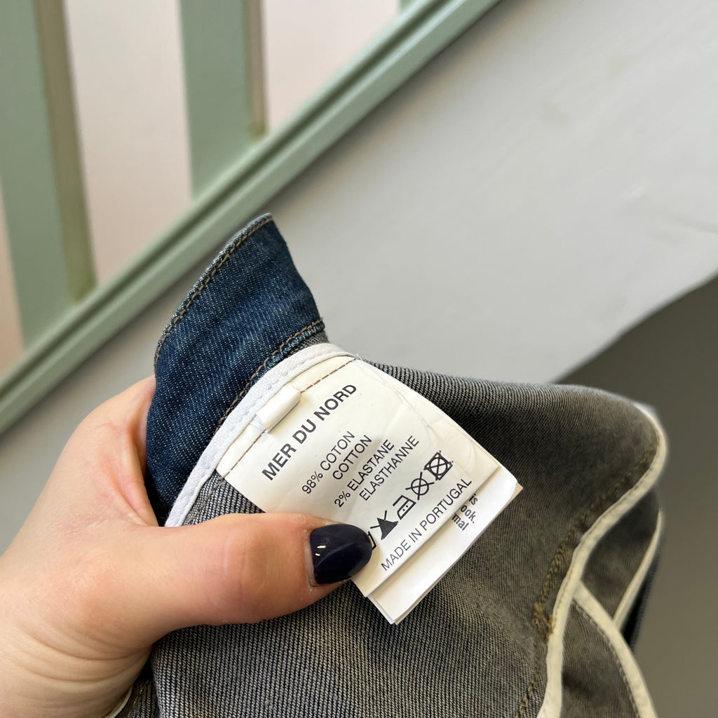 Denim fitted military jacket