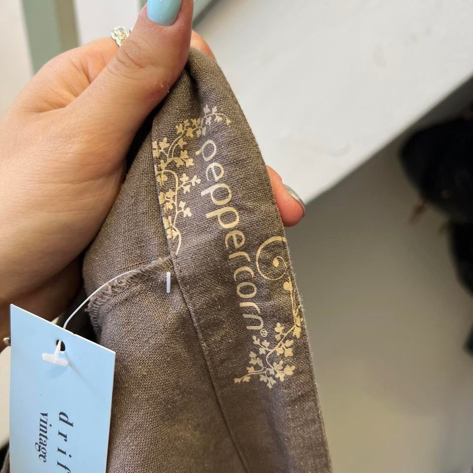 Brown wide leg linen trousers