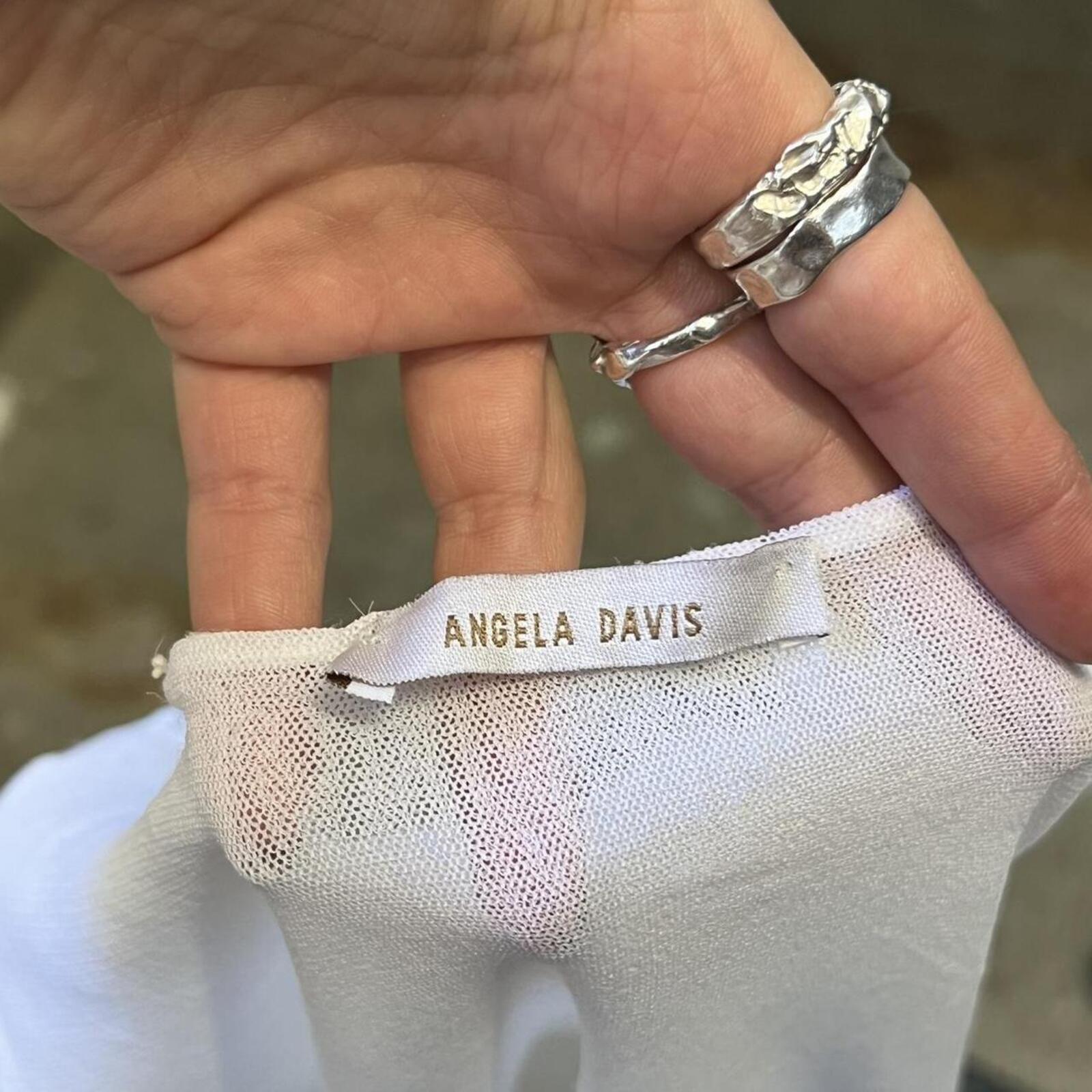 white layered mesh fitted baby tee