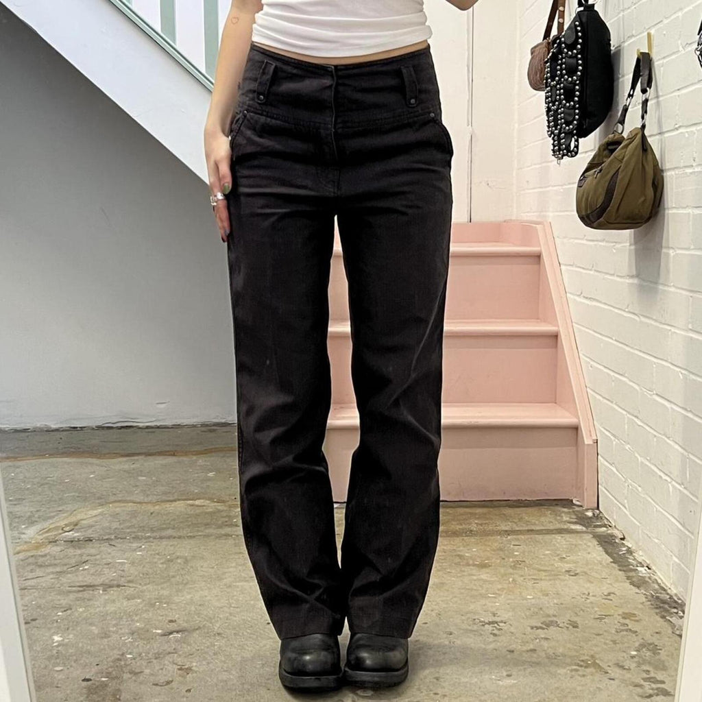Mexx brown high rise tailored wide leg vintage trousers