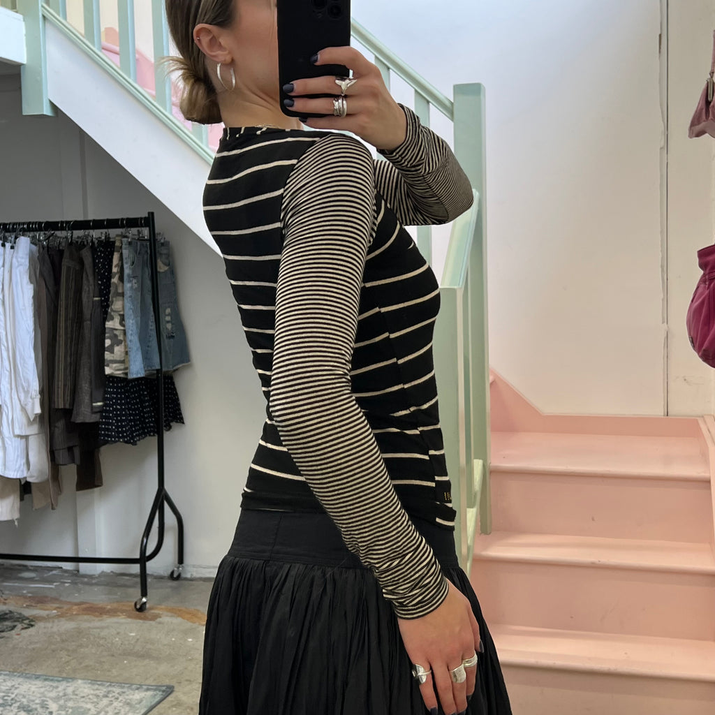 Striped layered look top