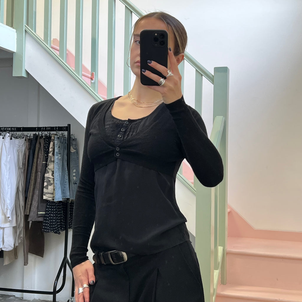 Black layered blouse