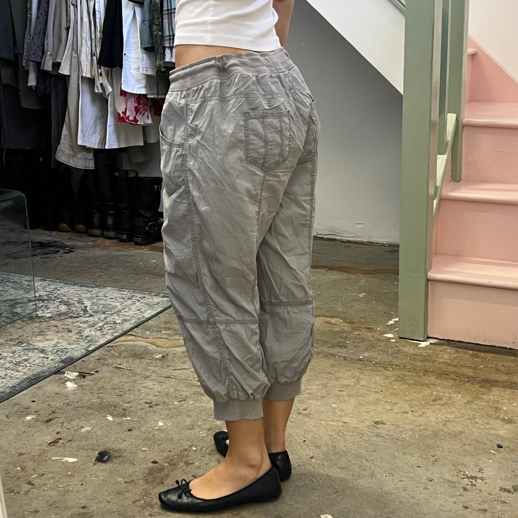Grey balloon style cuffed cargo capris