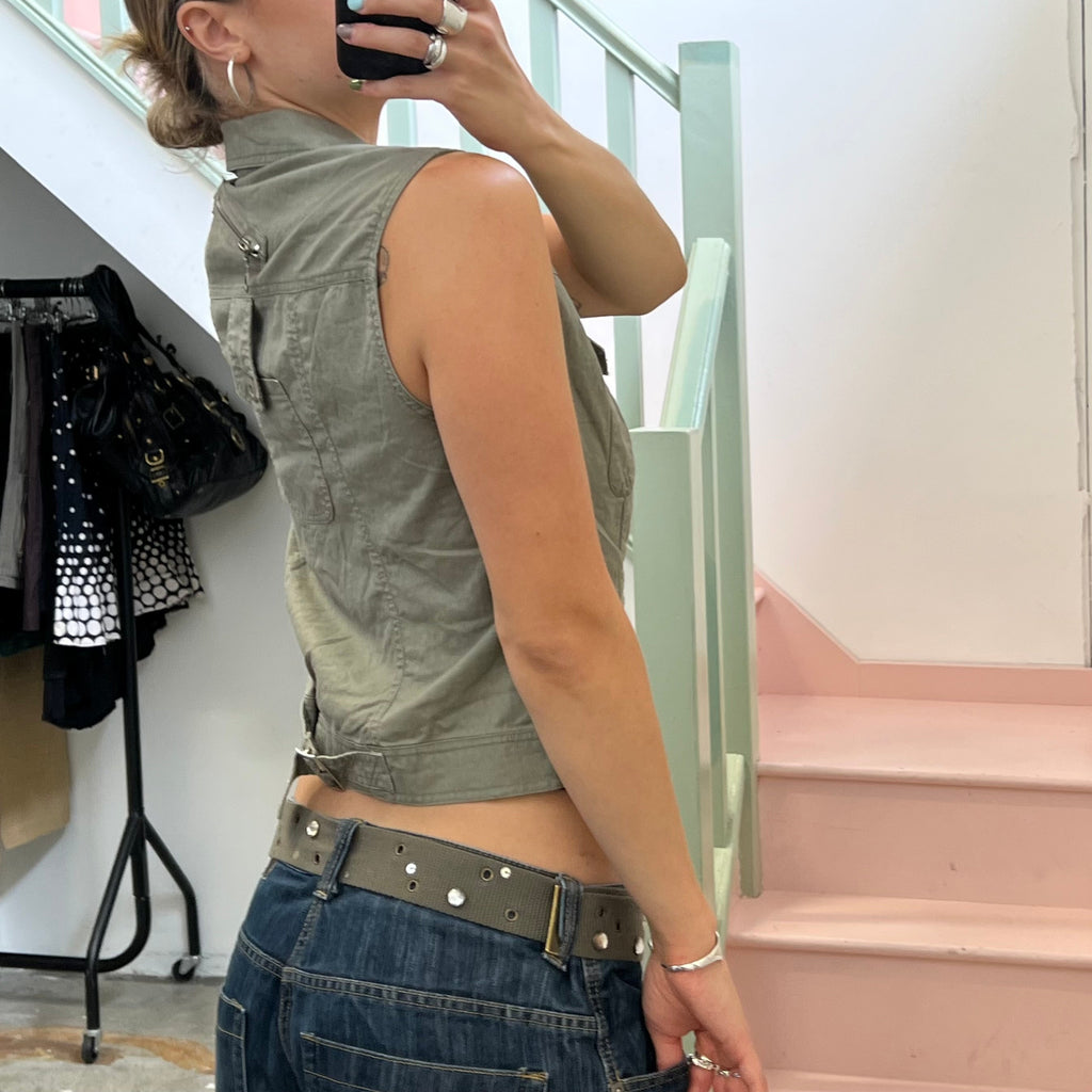 Khaki utility vest