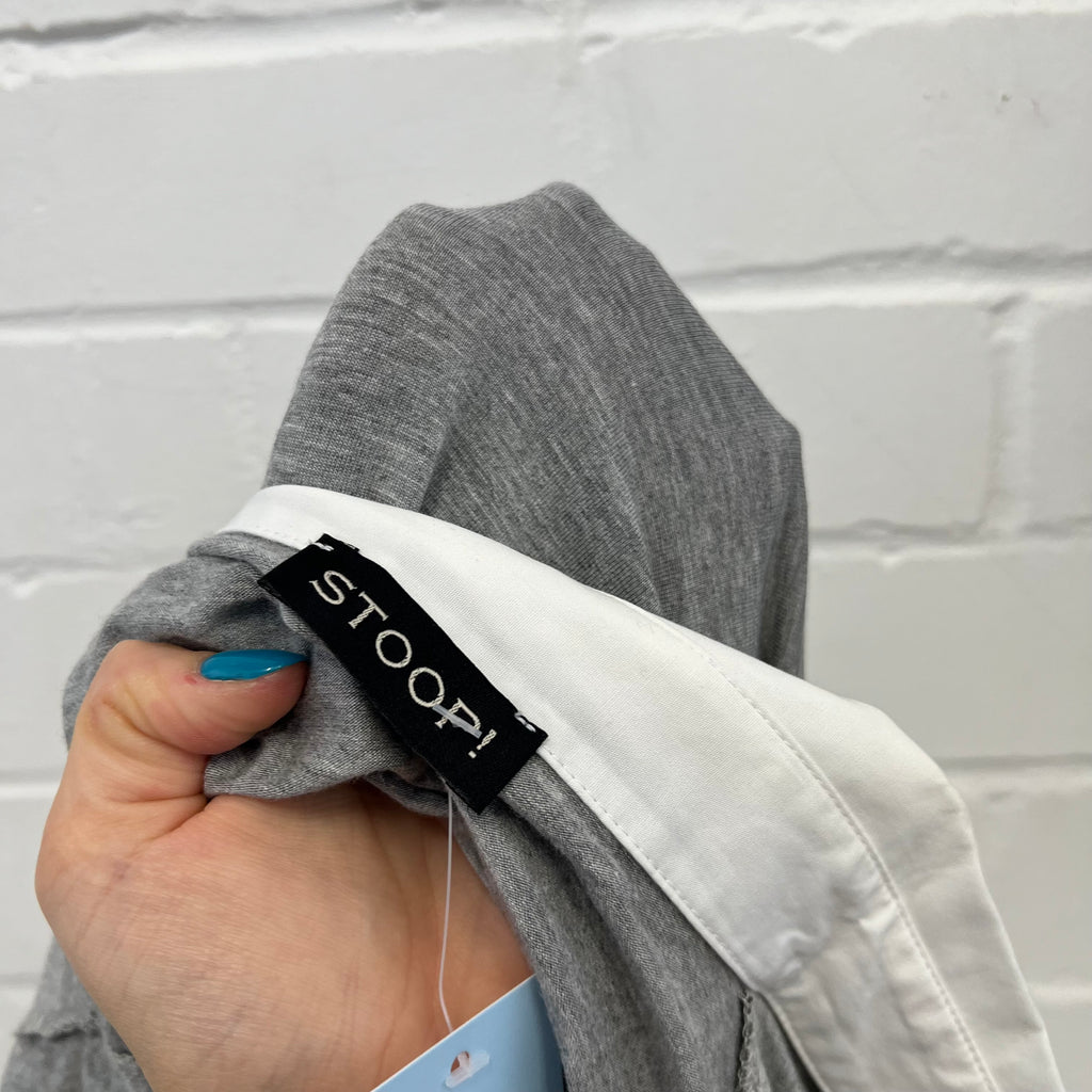 Grey fitted polo shirt