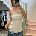 White strapless floaty vest