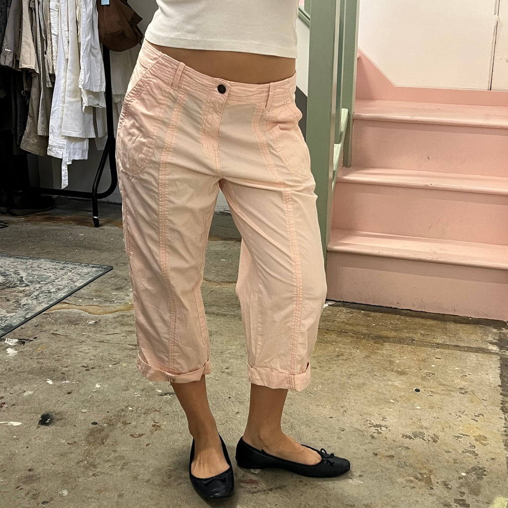 Baby pink cargo capris