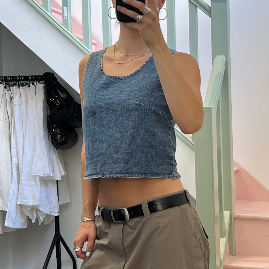 Denim vest top