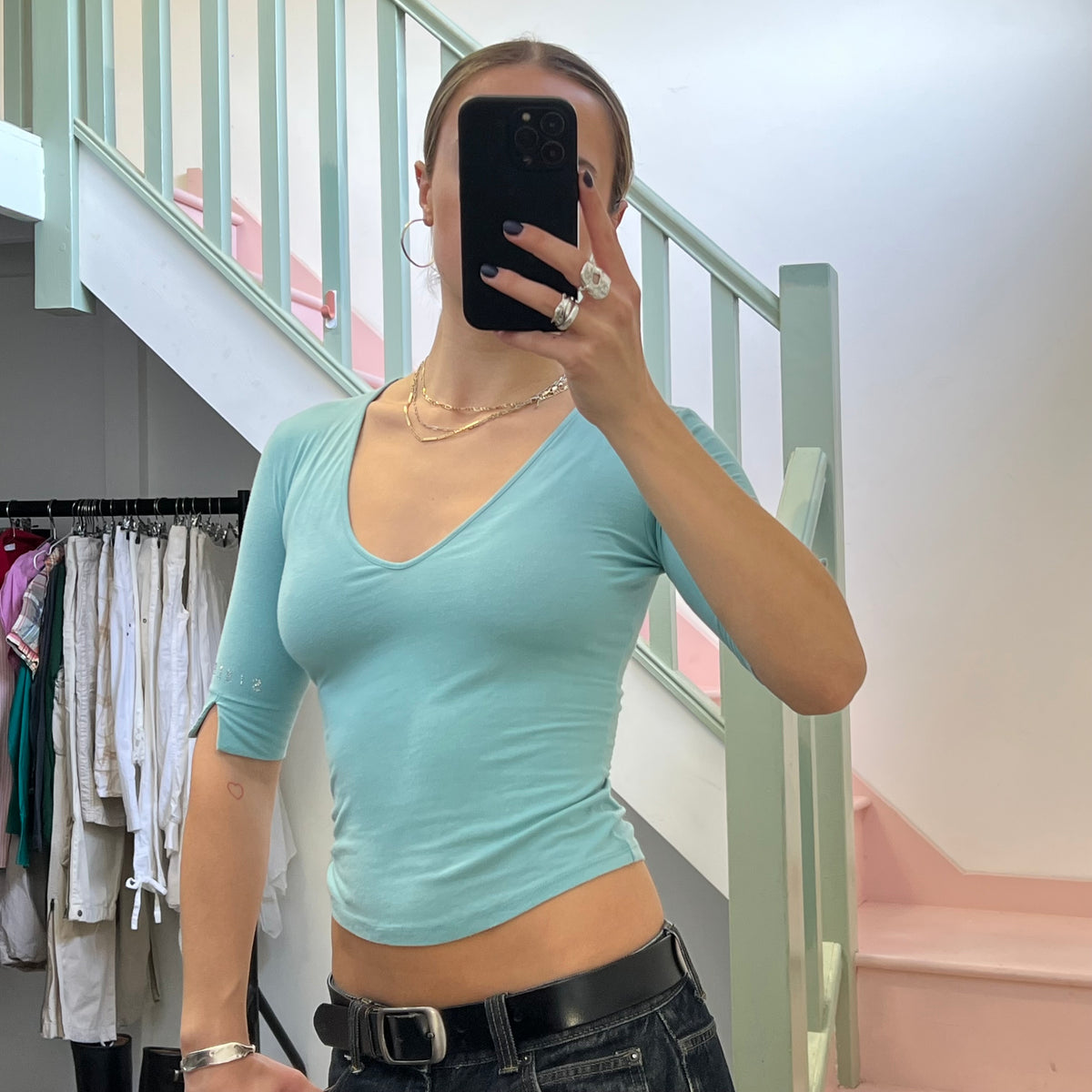 Sisley light blue fitted top