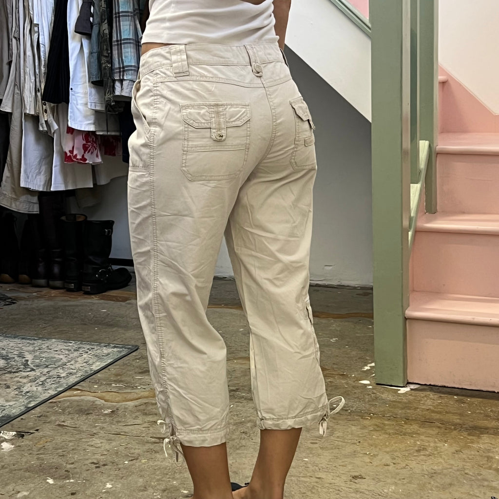 Street One cream wide leg cargos