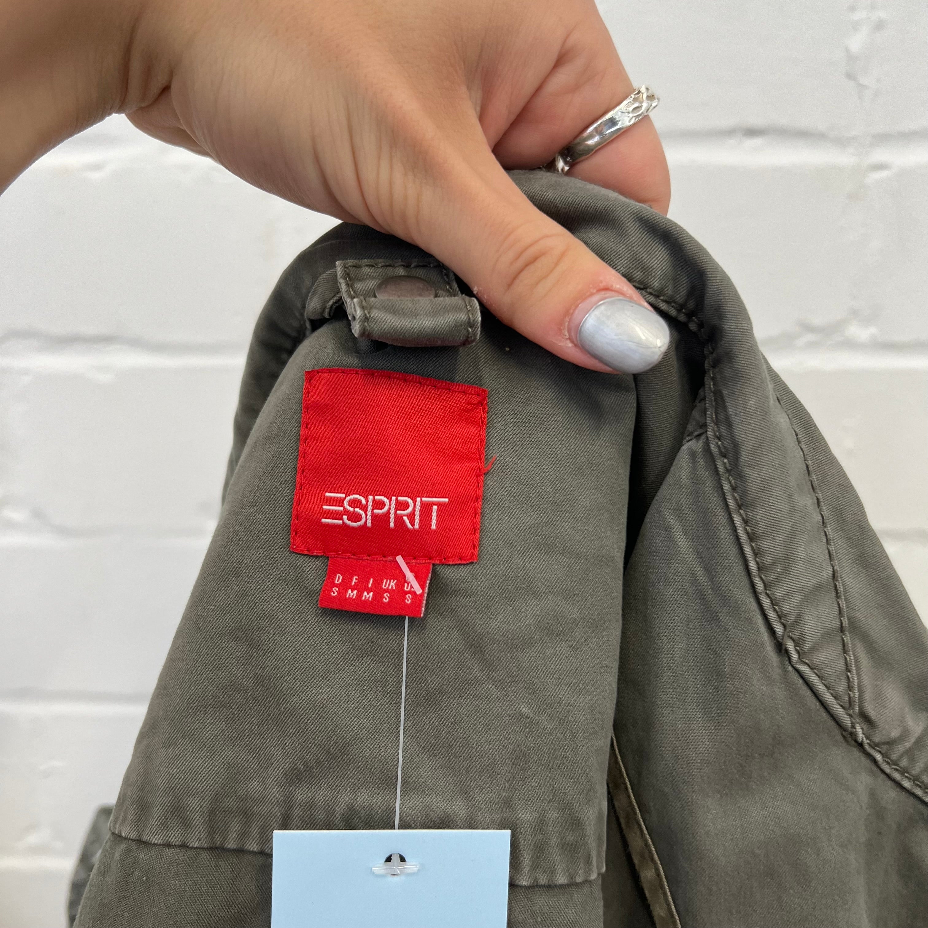 Esprit grey utility button up fitted jacket