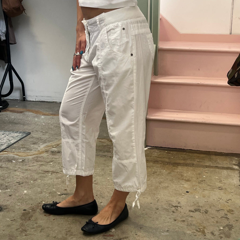 White sporty capris