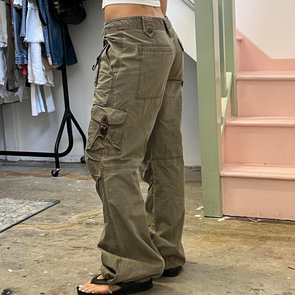 Esprit khaki balloon style cargo trousers
