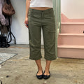 Khaki sporty style capri