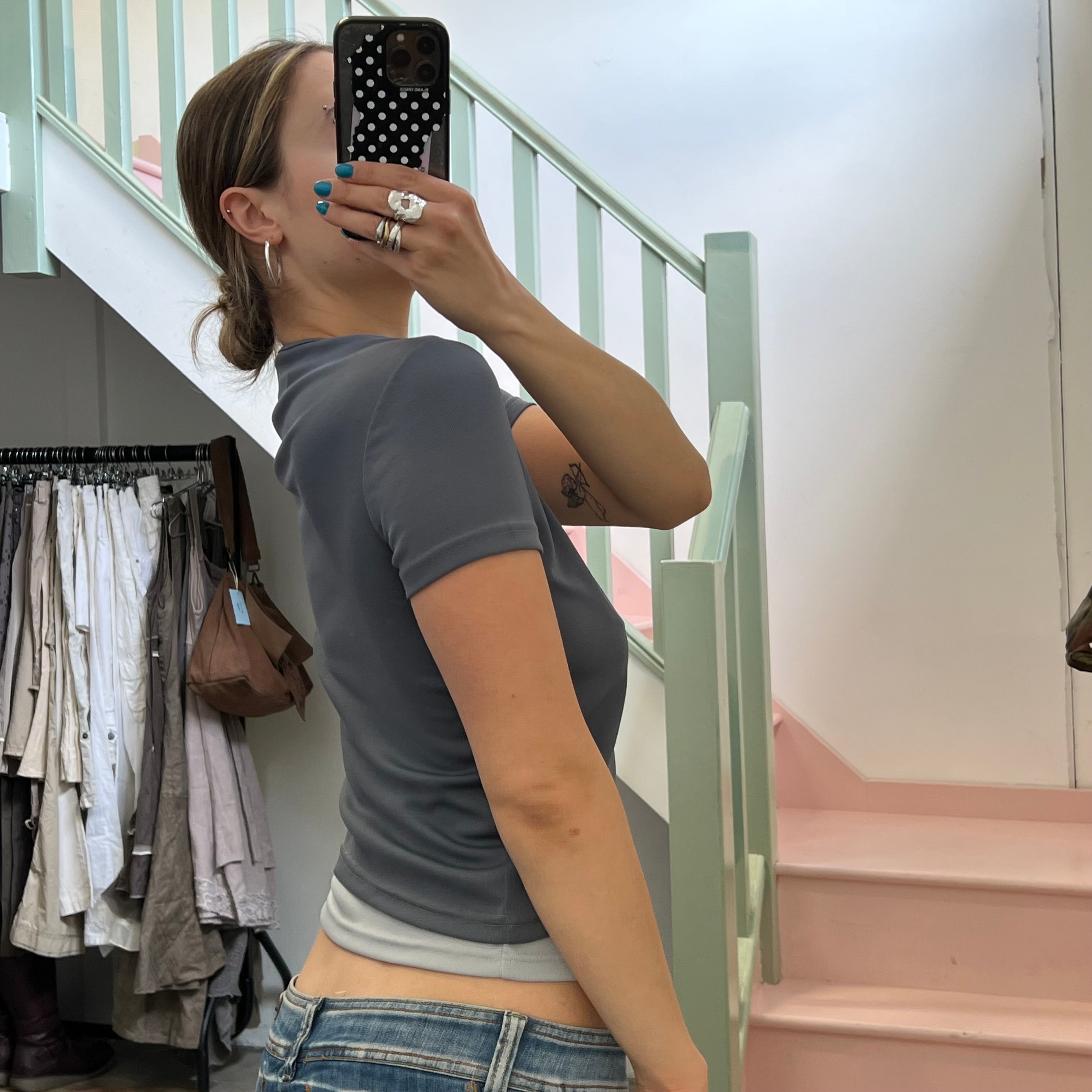 Grey layered baby tee