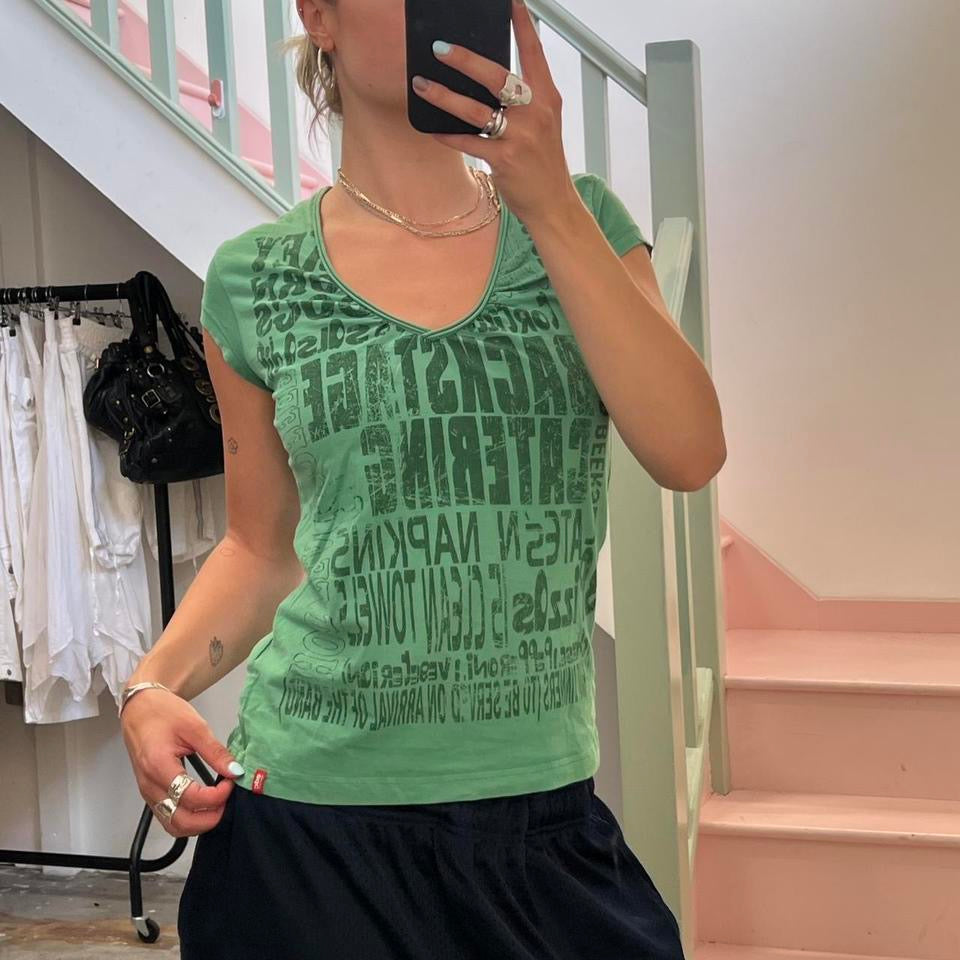 Esprit green printed top