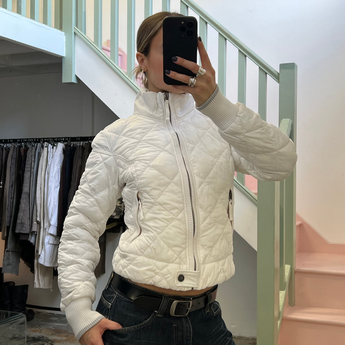 Tommy Hilfiger white puffer coat