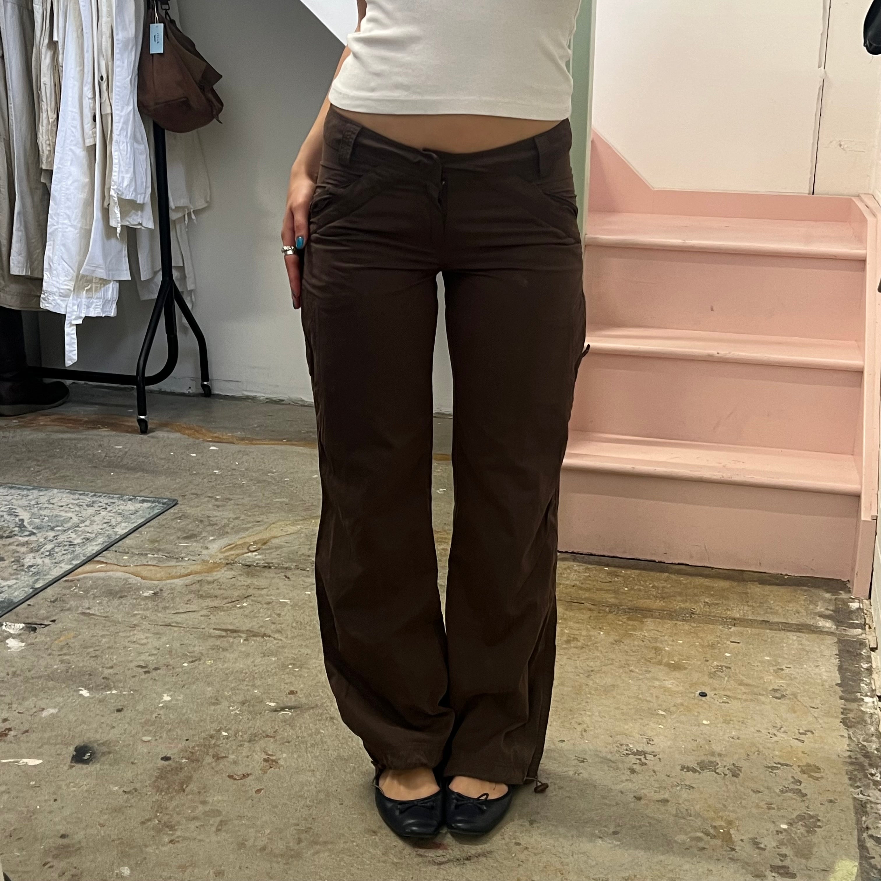 Brown low rise cargo trousers