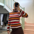 Stripe roll neck sweater