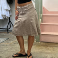 Cream linen floaty midi skirt