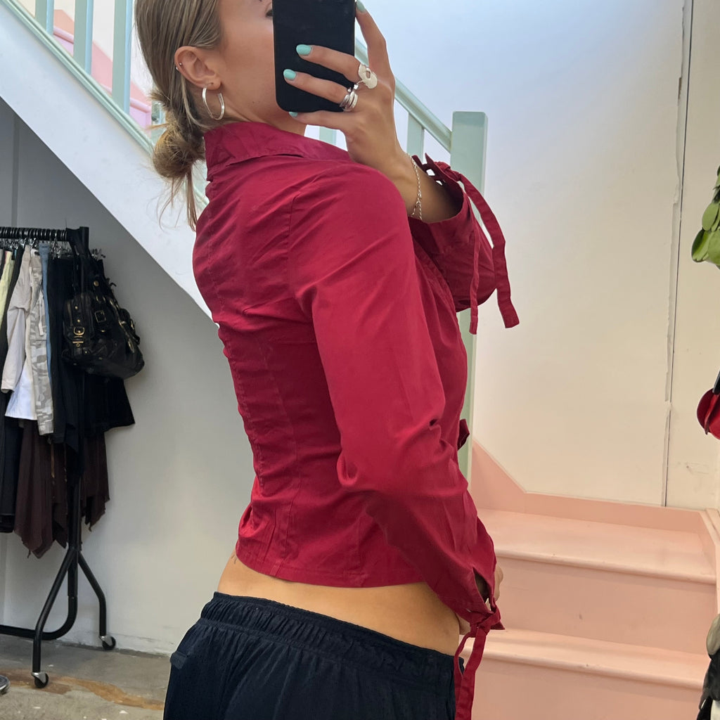 Jennifer red fitted shirt