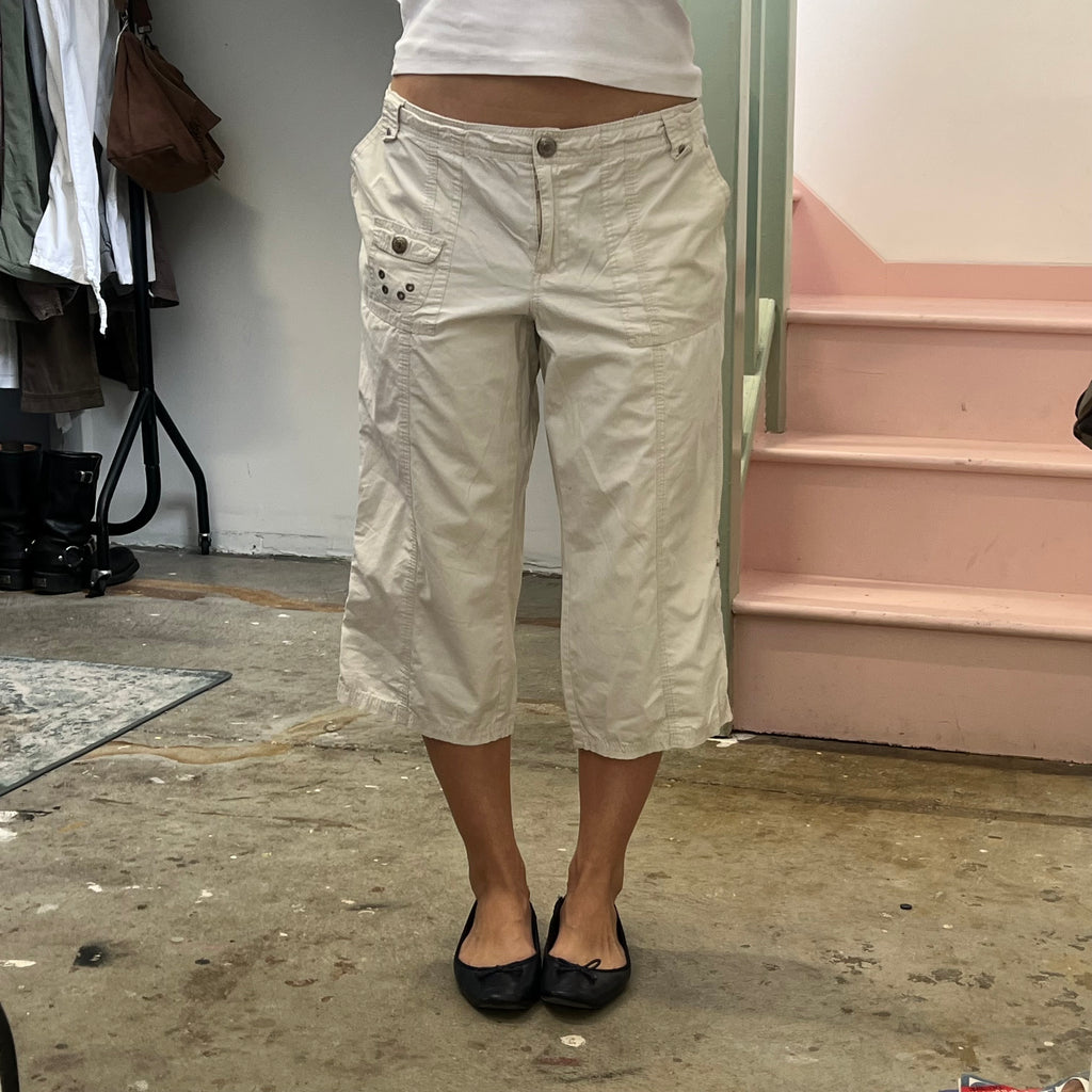 Street One cream baggy capris with eyelets