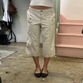 Street One cream baggy capris with eyelets