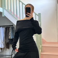 Sisley black off shoulder sweater
