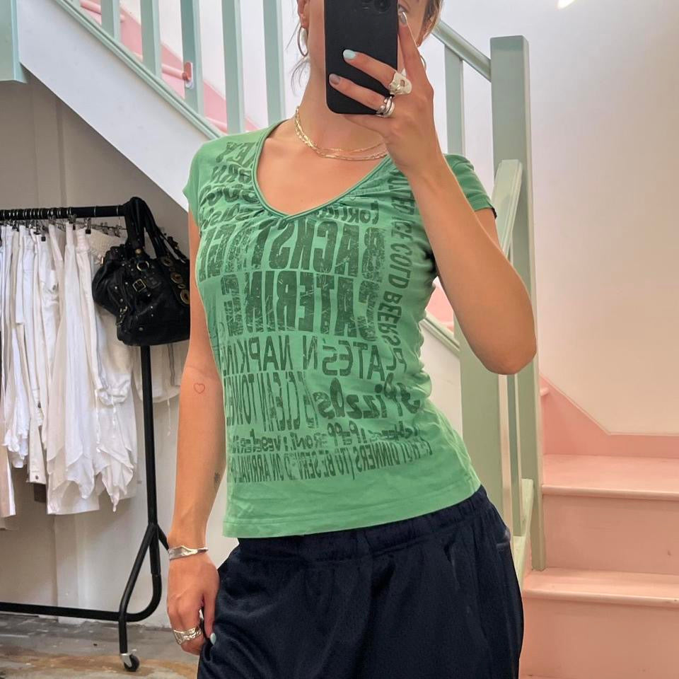 Esprit green printed top