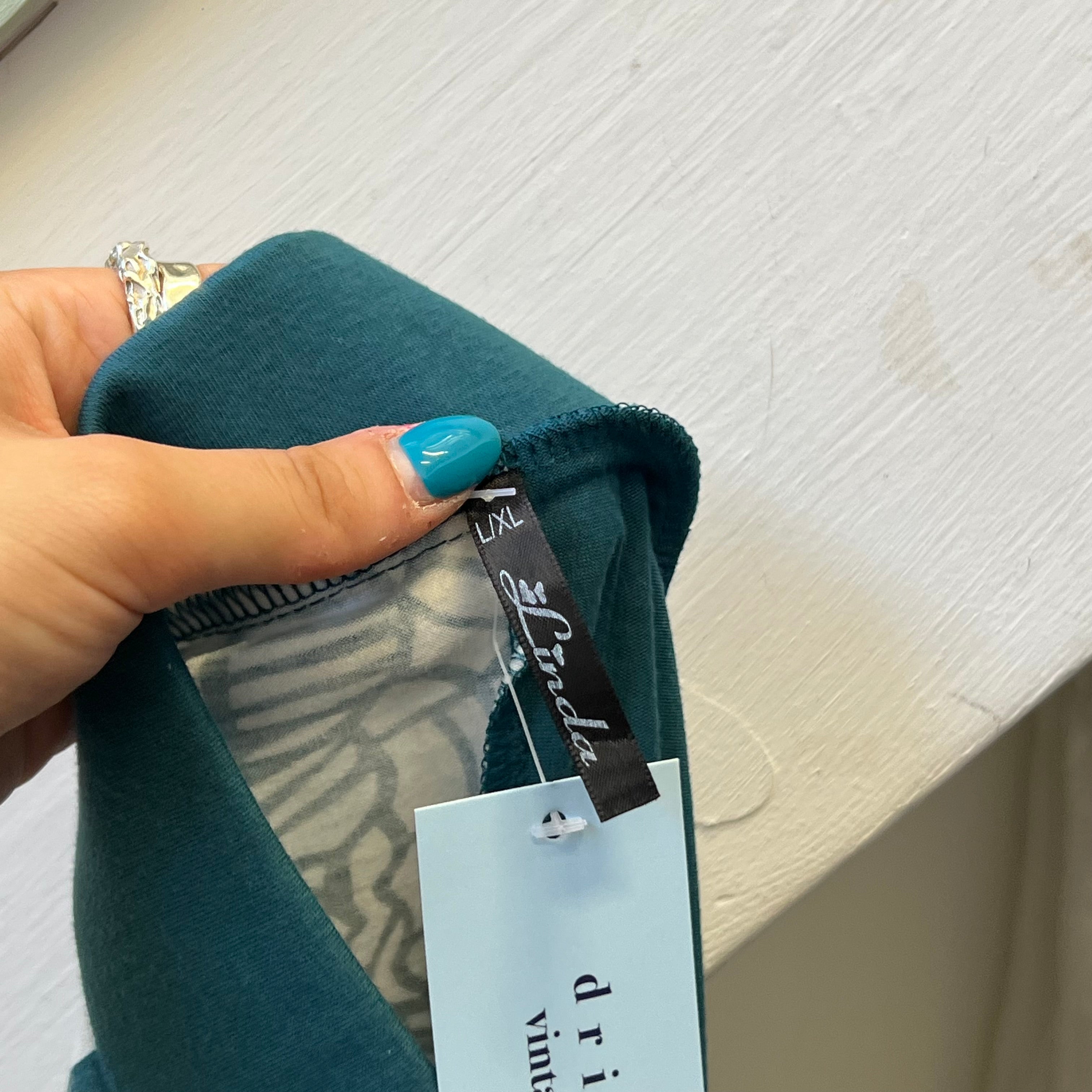 Teal printed midi skirt