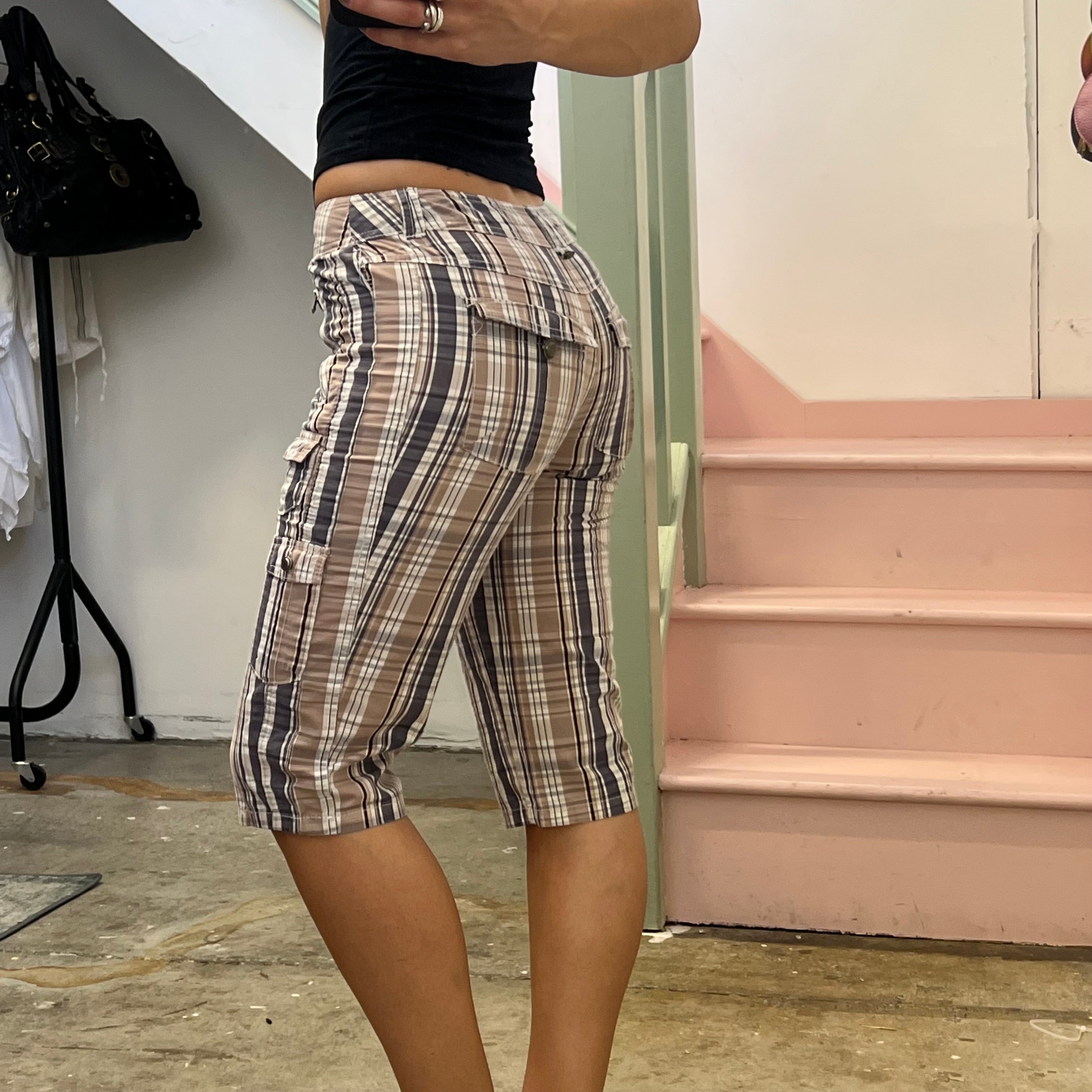 Yessica checkered tailored capris