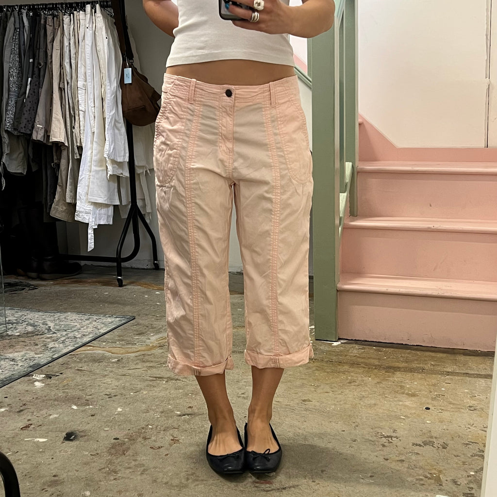 Baby pink cargo capris