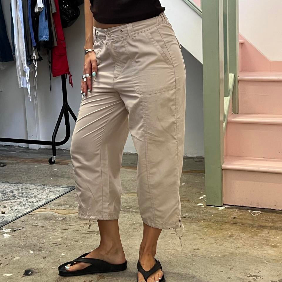 Cream cargo capris