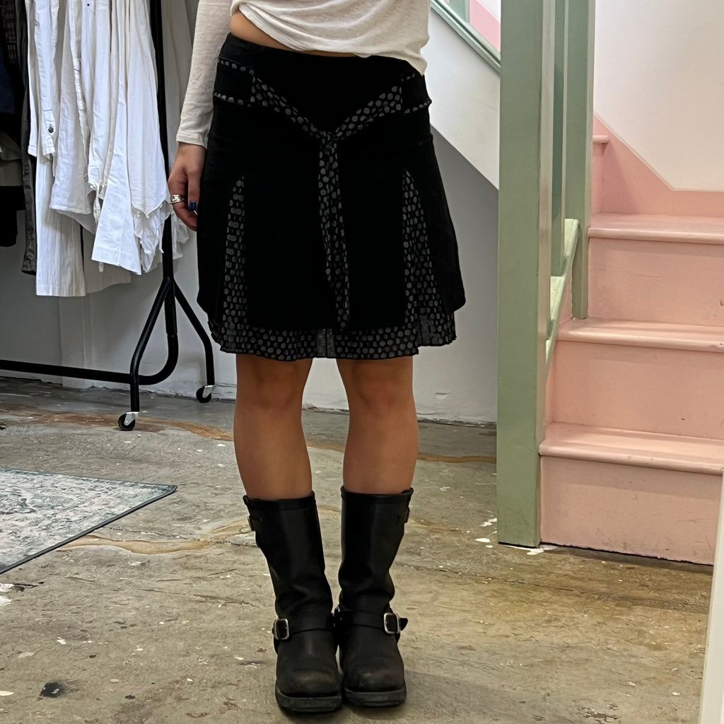 Promod polka dot trim midi skirt