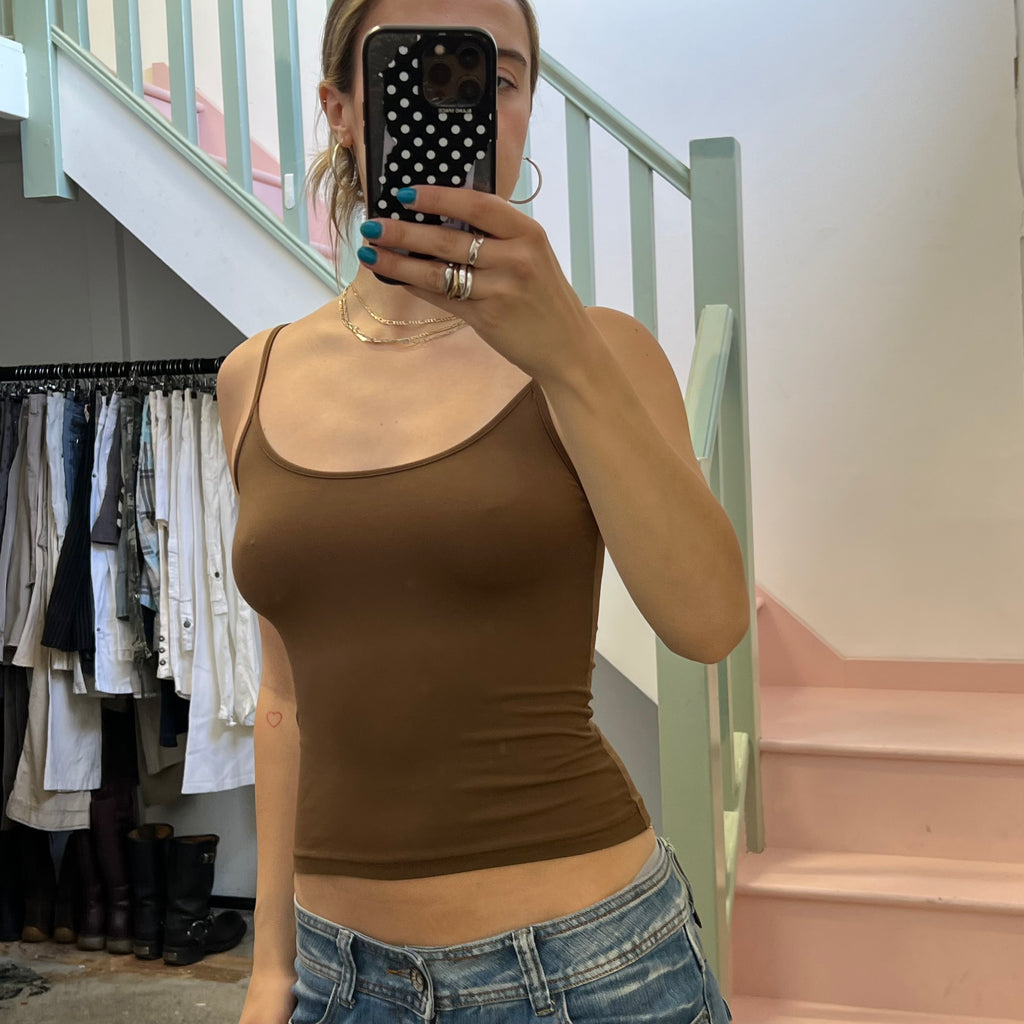 Brown slinky cami