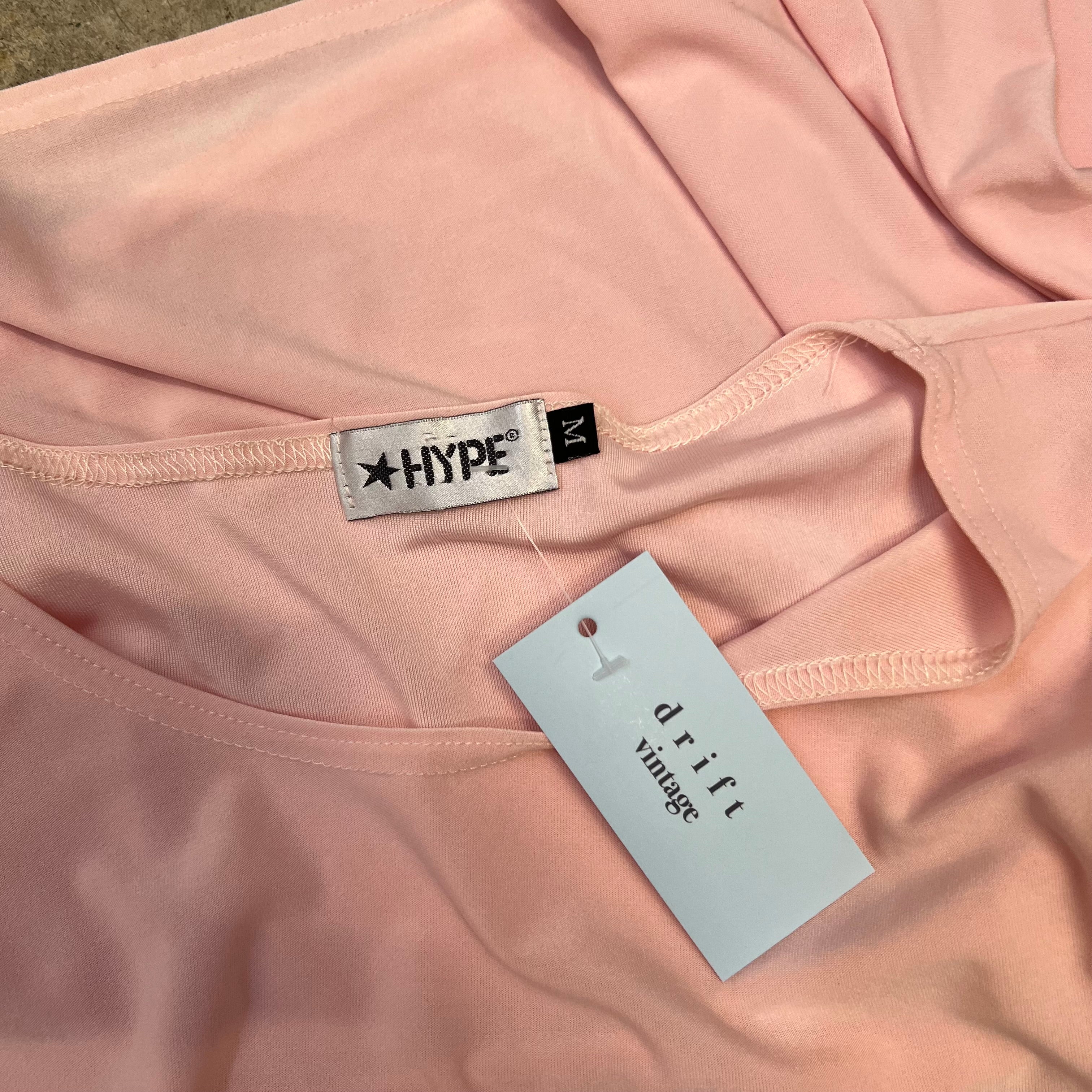 Baby pink flared sleeve top