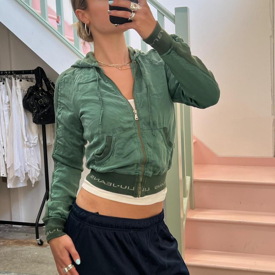 Liu Jo green silk hoodie