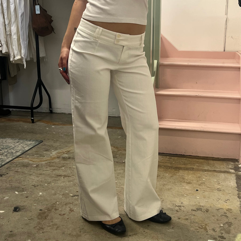 White wide leg jeans