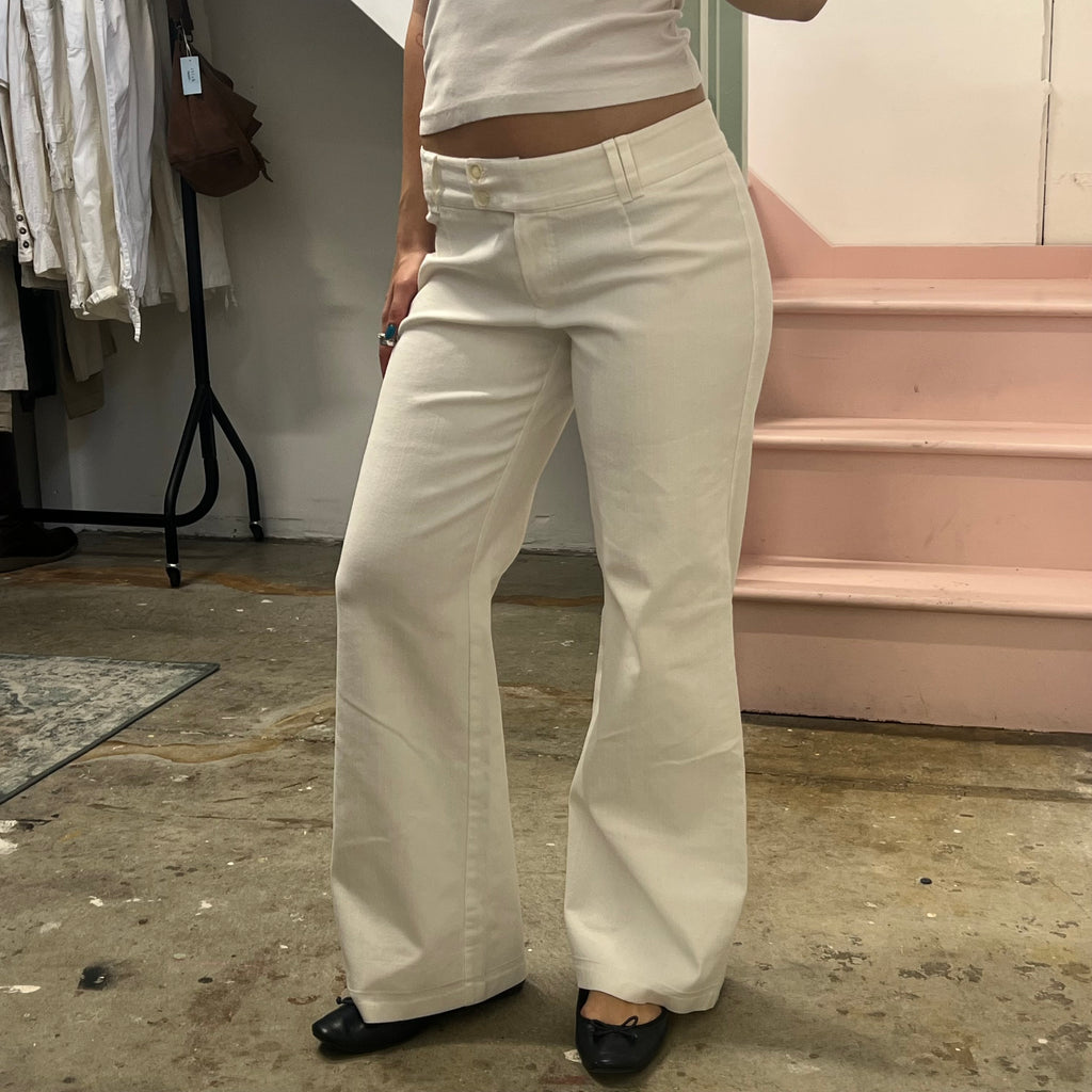 White wide leg jeans