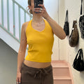 Yellow halter neck vest