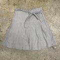Grey pleated vintage tie waist midi skirt