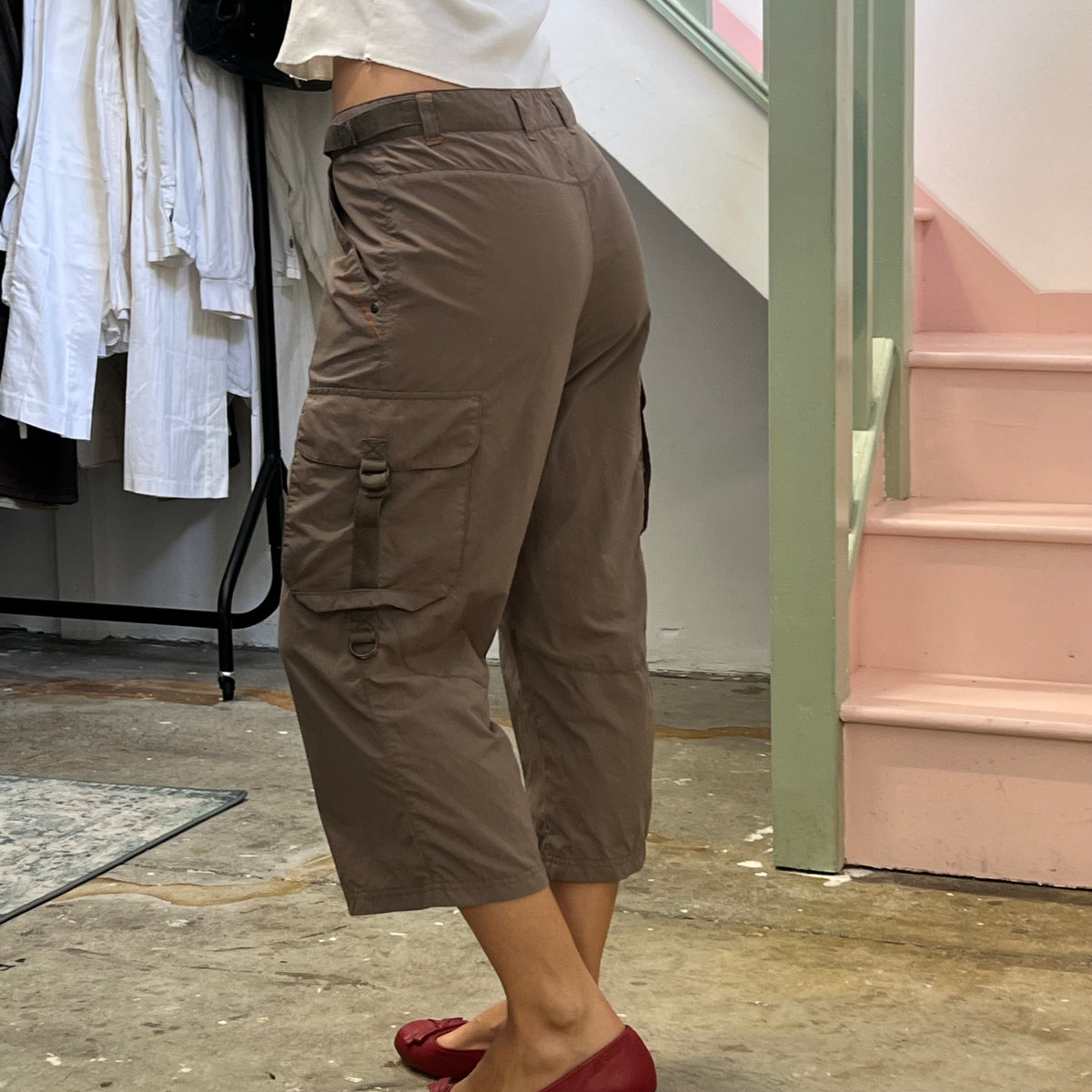 Brown cargo capris