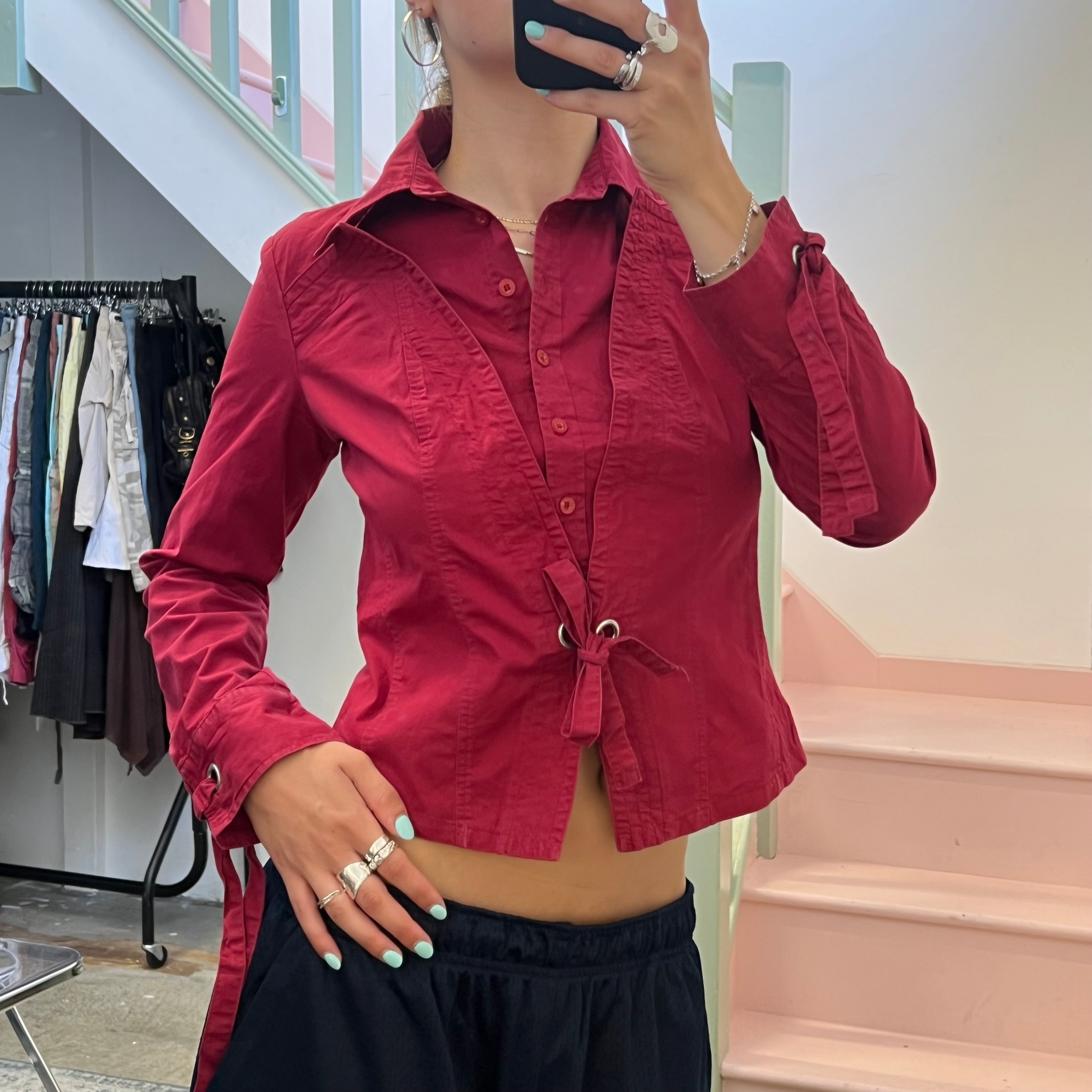 Jennifer red fitted shirt