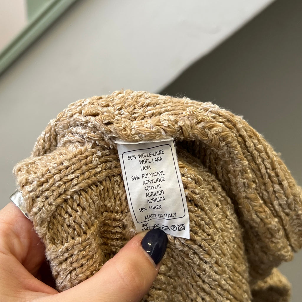 Cream chunky knit zip up cardigan