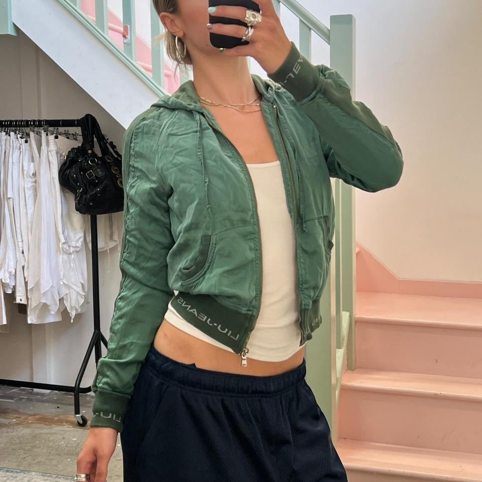 Liu Jo green silk hoodie
