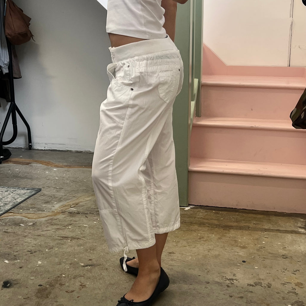 White sporty capris