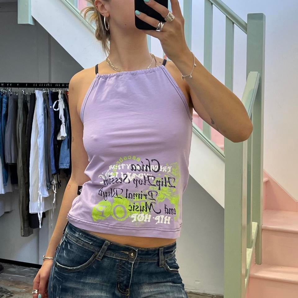 Purple printed vest