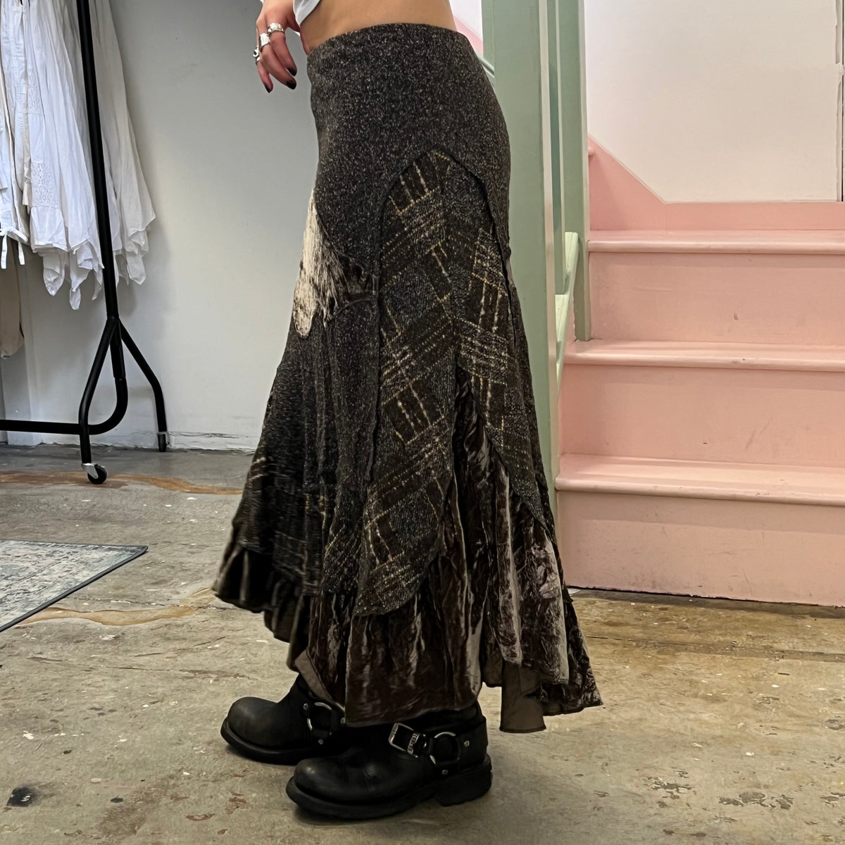 Patchwork maxi skirt