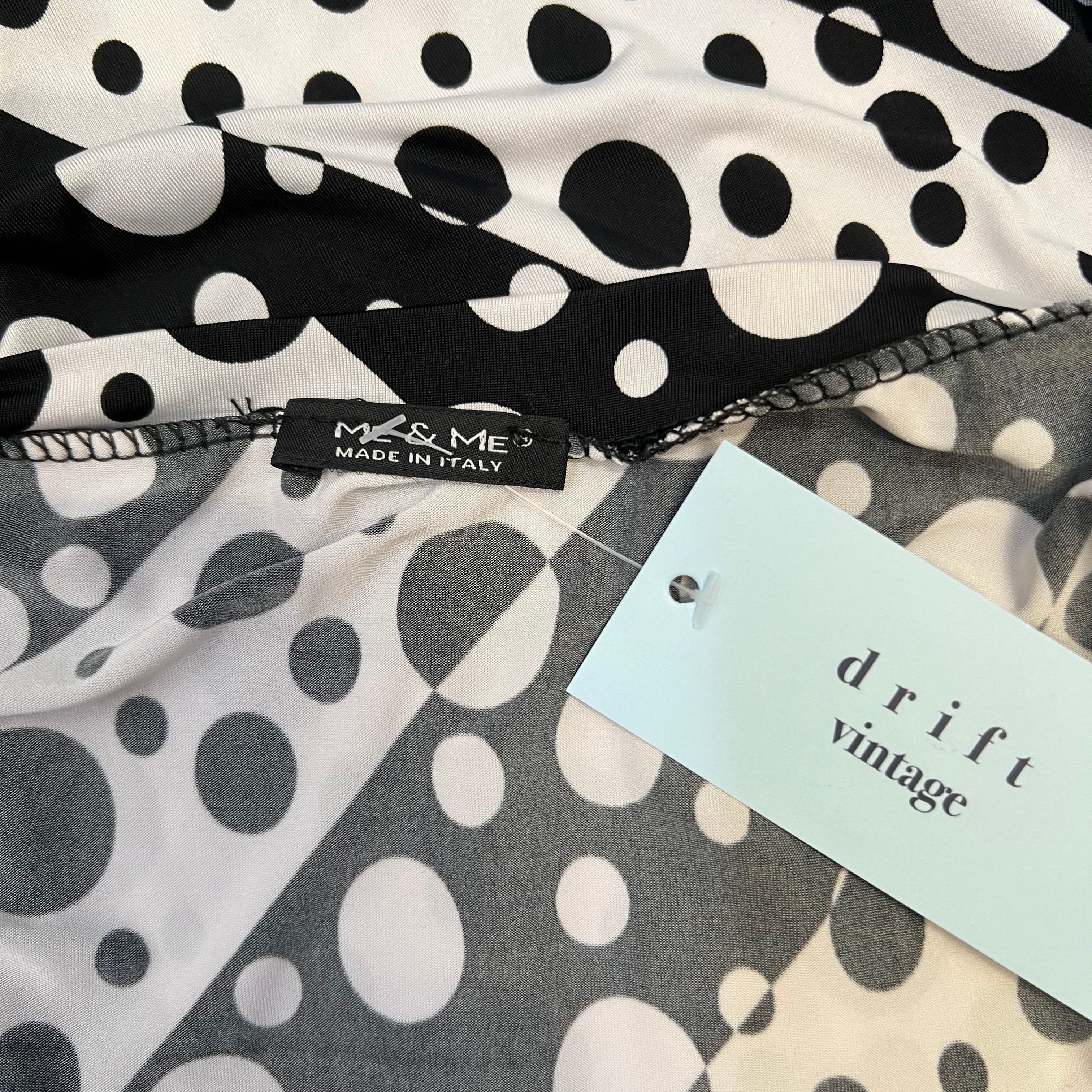 Black and white polka dot off shoulder top